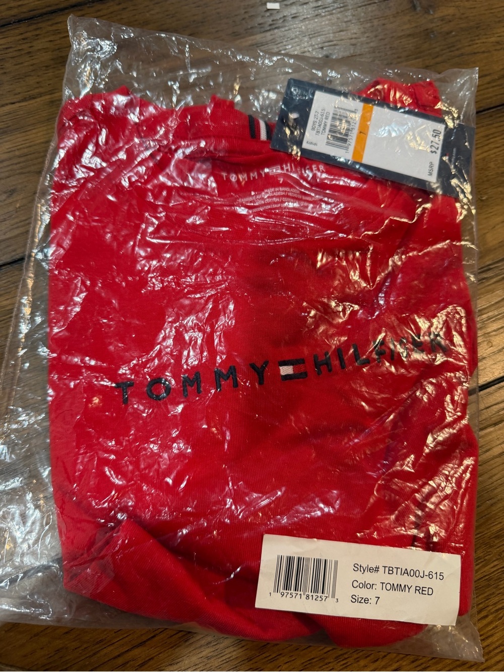 Tommy Hilfiger Red Logo Tee with Iconic Flag